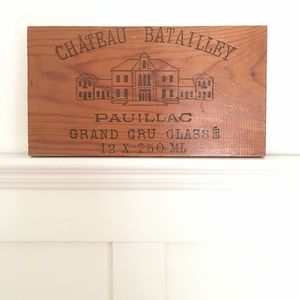 Vintage authentic French wine crate sign